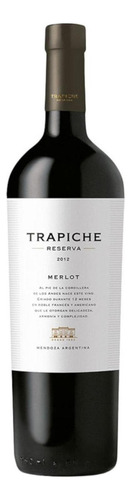 Pack De 4 Vino Tinto Trapiche Reserva Merlot 750 Ml