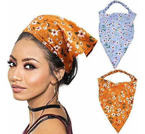 Diademas - Floral Elastic Hair Scarf Headband Chiffon Head 