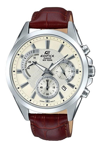 Relógio Masculino Casio Edifice Efv-580l-7avudf Prata/marrom