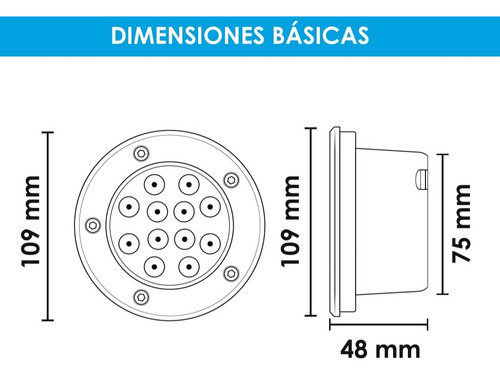 3 Empotrados Led P/piso 7w, P/exterior Luz Cálida.