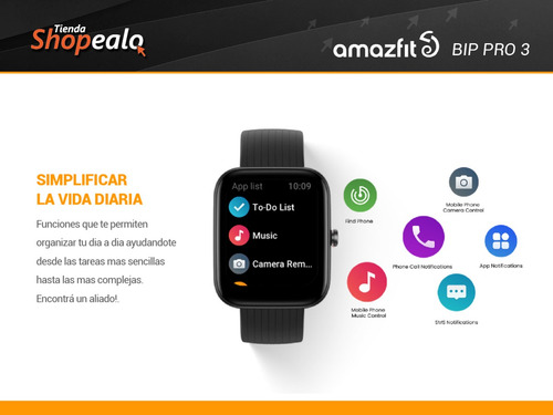 Imagen 6 de 10 de Smartwatch Reloj Inteligente Amazfit Bip 3 Pro Negro Gps .*