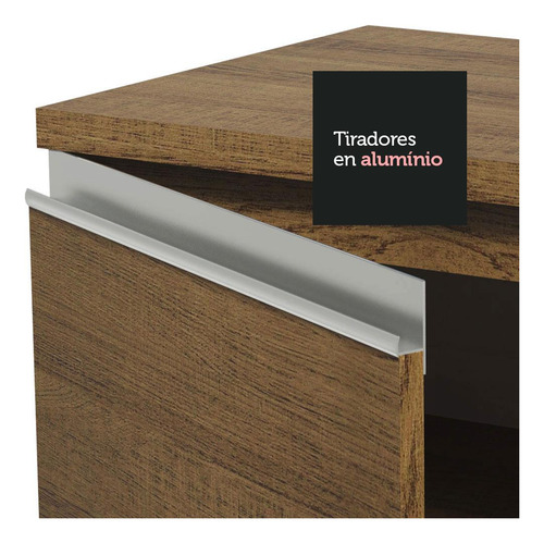Gabinete Bajo Bufetera Madesa Glamy 120cm Con Encimera Mm 02 Color Marrón