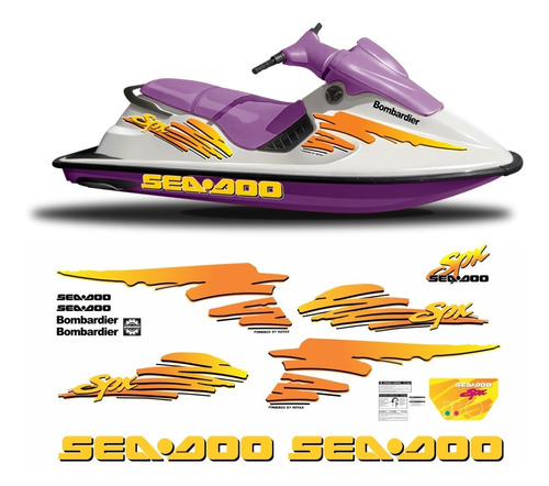 Kit Adesivos Emblema Seadoo Sea Doo Spx 1994 Jetski Sd59