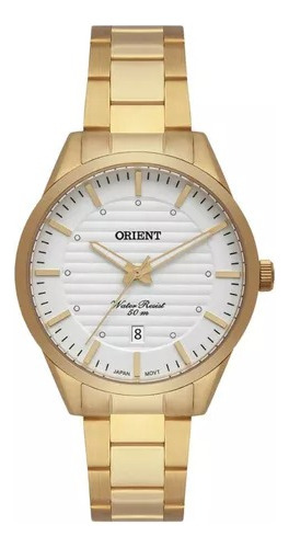 Relógio Orient Feminino Dourado Social Pequeno Fgss1224 S1kx Cor do fundo Branco