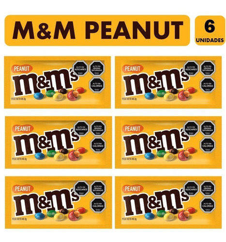 M&m Peanut - Chocolate Con Maní (pack De 6 Unidades)