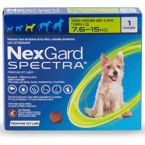 Antiparasitario Para Perro Nexgard Spectra De 7,6 - 15 Kg