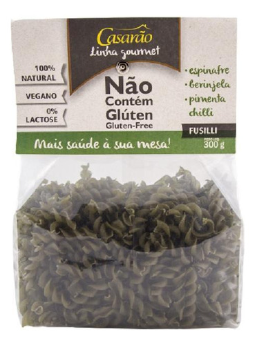 Kit 6x: Macarrão Fusilli Espinafre Sem Glúten Casarão 300g