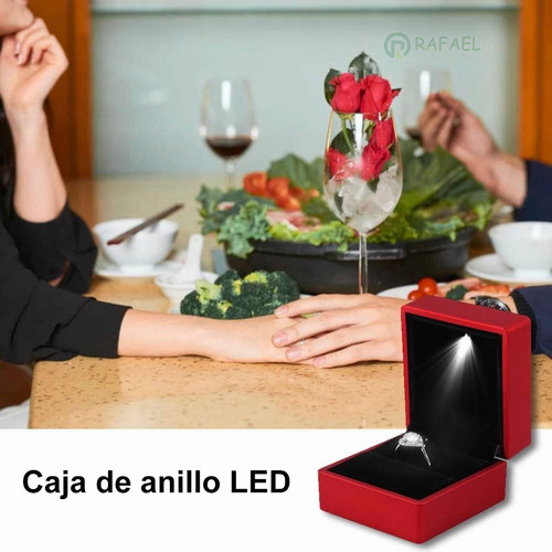 Imagen 2 de 7 de Caja Estuche Para Anillo De Compromiso Con Luz Led