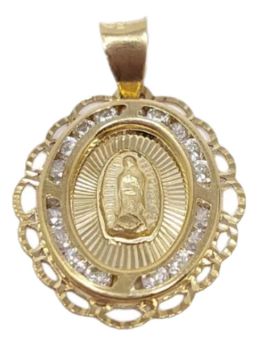 Medalla En Oro Amarillo 10k Ovalada Virgen De Guadalupe