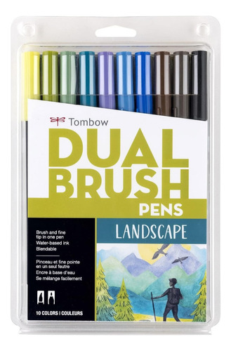 Tombow ® Dual Brush 10 Marcadores Punta Doble Paisajismo Ev