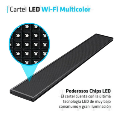 Cartel Led Programable Wifi Celular Vidriera Multicolor Rgb
