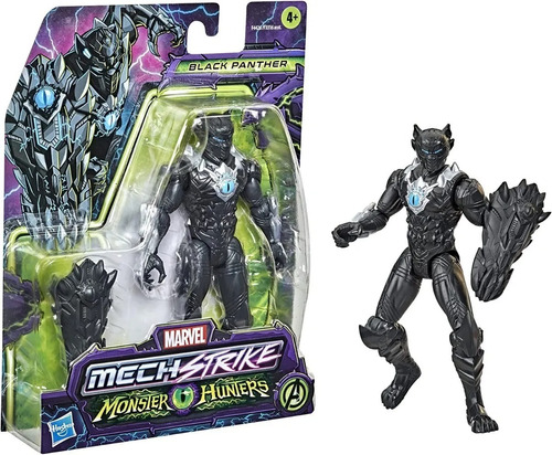 Boneco Marvel Mech Strike Monster Hunters Pantera Negra 15cm