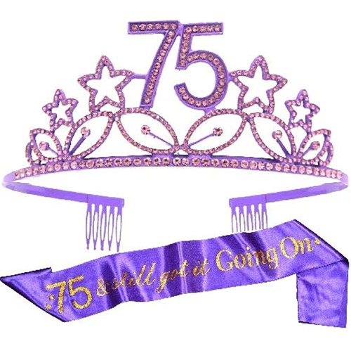 75 Cumpleaños Regalos Para Mujer, 75 Cumpleaños Tiara Y Fa