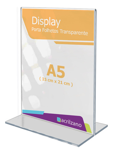 Expositor T 15x21 A5 Acrílico Balcão Mesa Qr Code 110 Pecas