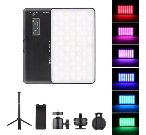 Kit De Luz De Video Led Andoer W140 Rgb De Bolsillo