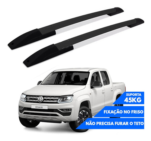 Longarina Barra Lateral Teto Vw Amarok 2013preto Não Fura