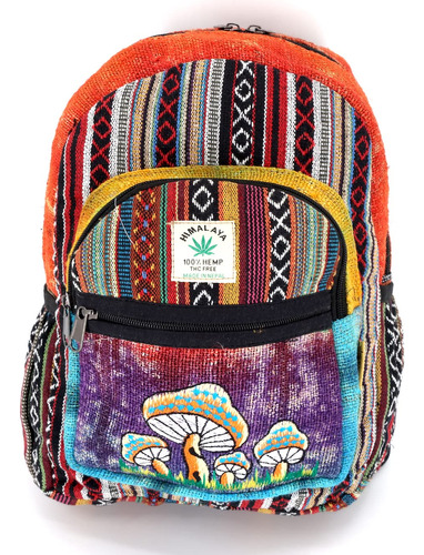 Mochila Cañamo Himalaya Diseño Unico Hippie Senderismo Justo