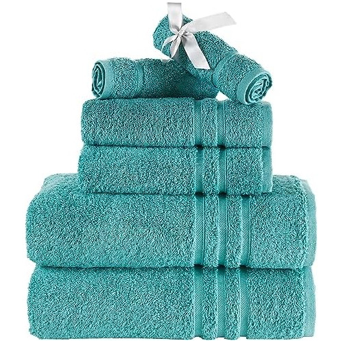 Juego De 6 Toallas De Baño Color Turquesa Teal Turquoi...