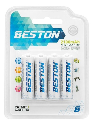 Bateria Recargable Aa 2100mah Beston X4