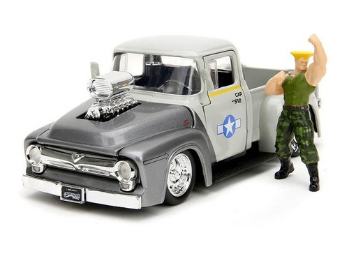 Carro Jada Street Fighter, Ford F-100, Escala 1/24,  Guile