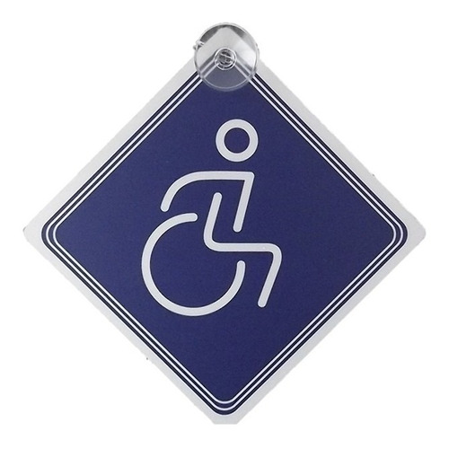 Imagen 1 de 2 de Aviso Señal Discapacitado Reflectivo Para Ventana Carro 14cm