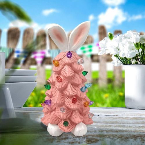 Qipai Decoración De Pascua Con Forma De Conejito Para