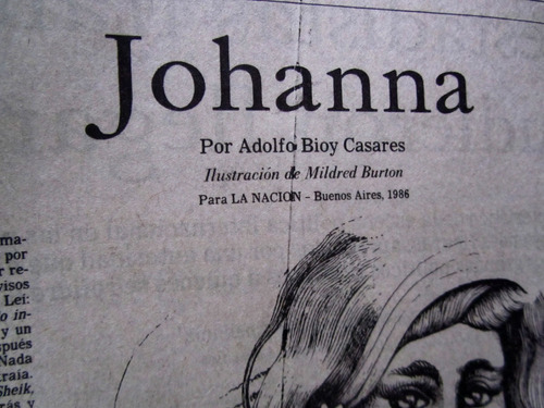 Johanna Adolfo Bioy Casares 1ra Edicion 1986