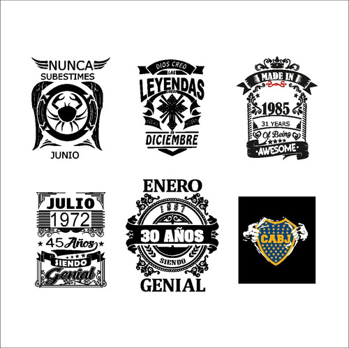 Kit Leyendas Vector Diseños Para Poleras Y Plotter De Corte