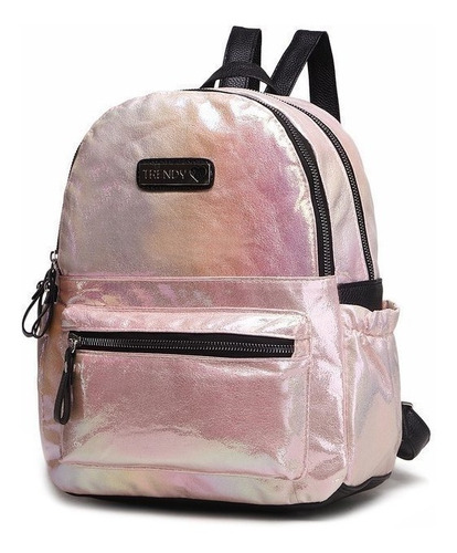 Mochila Trendy Tornasolada Color Rosa Mujer Urbana 20092