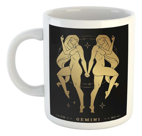 Taza Ceramica Oro Geminis Mujeres Zodiaco Astrologia