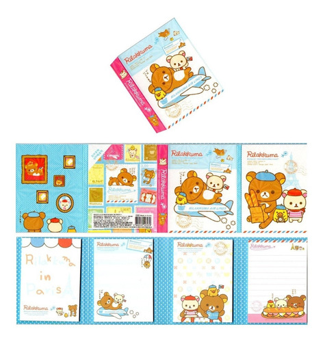 Set Sticky Notes Notitas Kawaii Rilakkuma Avion A Paris