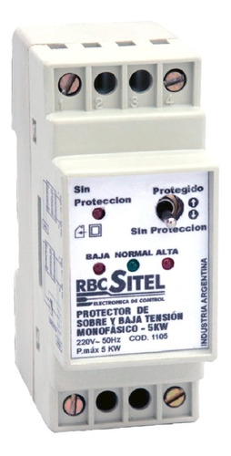 Protector De Sobre Y Baja Tensión Monofasico 5kw Rbc Sitel