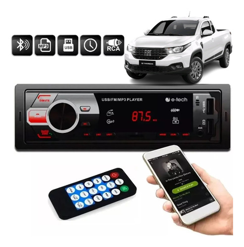 Auto Rádio Mp3 Som Fm Bluetooth Meriva Monza Com 2 Usb