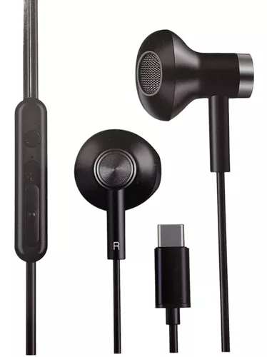 Audífonos Auriculares Con Cable Tipo C Color Negro