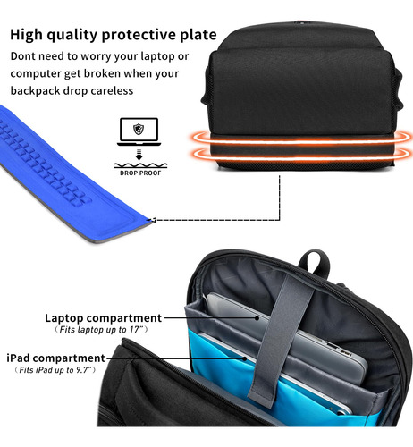 Mochila Duslang Para Portátil De 17 Pulgadas Para Viajes Con