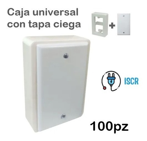 100 Pack Caja Universal Sin Fondo Pvc Y Tapa Ciega Blanca Sm