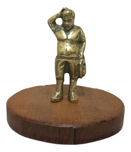 Sancho Pança Bronze Estatueta Cervantes Amigo De Dom Quixote Cor Dourado-escuro