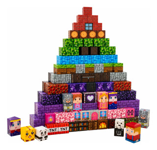 Kit 80 Blocos Magnéticos Menino Peças Para Montar Construção Imã Brinquedo Educativo Empilhamento Cubo Infantil Adidi Dêda