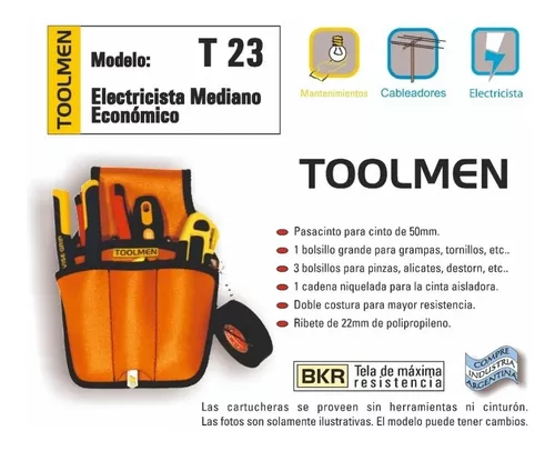 Cartuchera Porta Herramientas Electricista Toolmen T92