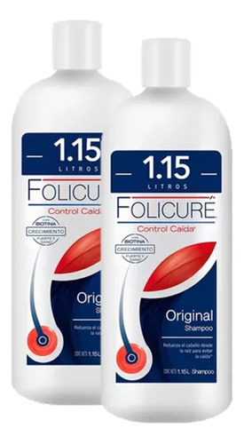 Shampoo Folicure Original Control C/biotina 1.15 L 2 Pack **