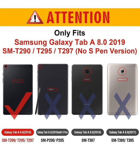 Funda Hxc Galaxy Tab A 8.0 T290/t295 + Protector Negro