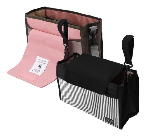 Bolsa impermeable para cochecito de bebé, con gran capacidad, organizador  de pañales, para cochecito, cuna, pared (rosa)