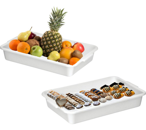 Kit Com 10 Bandejas Topa Tudo Branca 4litros Atacado Alimento Açougue Restaurante Salgado Cozinha - Santana