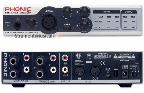 Phonic Firefly 302 Firewire Midi 5 In 6 Out Interface Audio