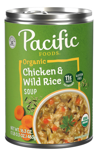 Pacific Foods Sopa Organica De Pollo Con Arroz Salvaje, Lata