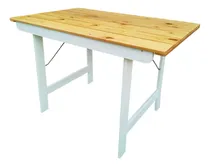 Comprar Mesa Plegable 1.20x0.75 Mts Quincho Tapa Color Miel - Pino Miel - Blanco