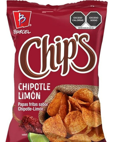 Chips Chipotle Limón (5 Piezas De 46 Gr. C/u) Marca Barcel.