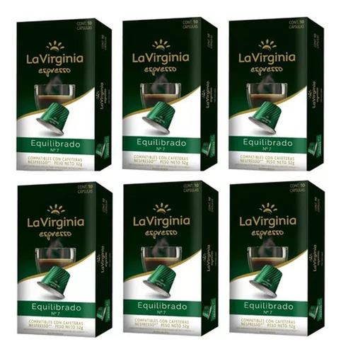 Cápsulas Café La Virginia Espresso Equilibrado X60 Nespresso