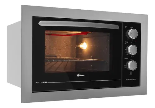 Forno elétrico Fischer Fit Line embutir 48l inox cor prateado