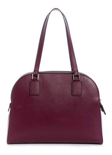 Bolsa Satchel Guess Factory Logo Estampado Para Mujer Color Violeta Diseño de la tela Liso